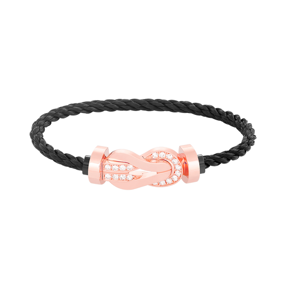 ˇStreet JewelryˇCHANCE LARGE 8 FIGURE BUCKLE HALF DIAMOND BRACELET ROSE GOLD