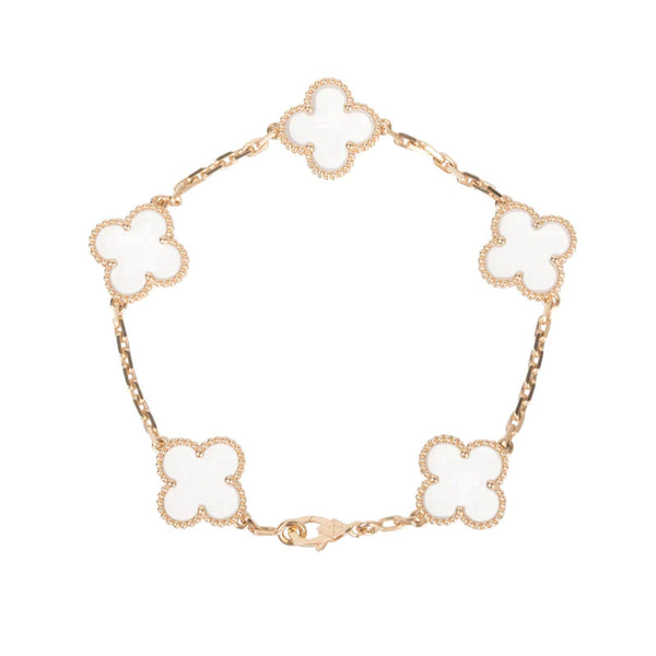 ˇStreet JewelryˇCLOVER 5 MOTIF ROCK CRYSTAL BRACELET