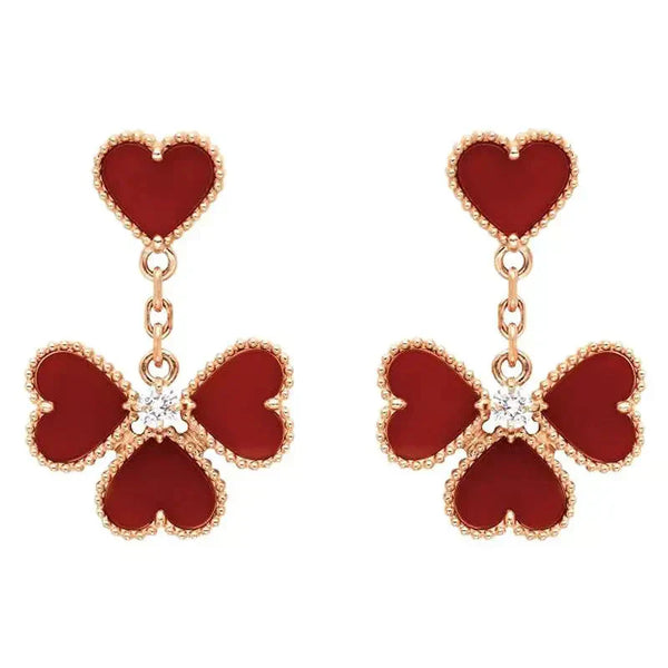 ˇStreet JewelryˇSWEET CLOVER CARNELIAN EARRINGS