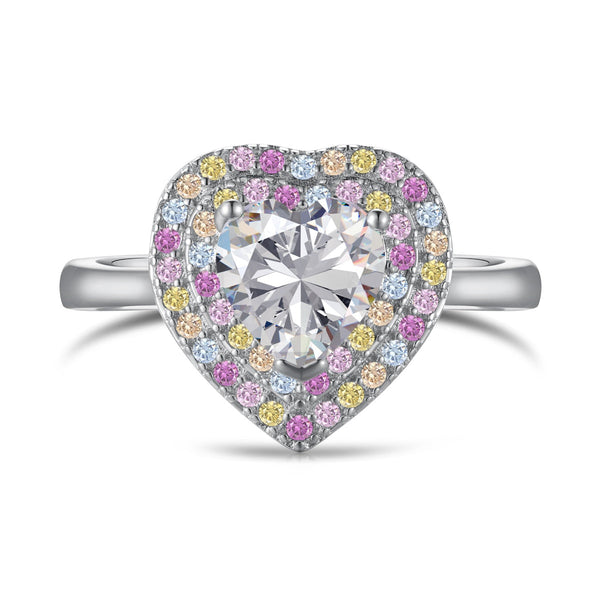 ˇStreet JewelryˇDelicate Ebullient Heart Shape Wedding Ring