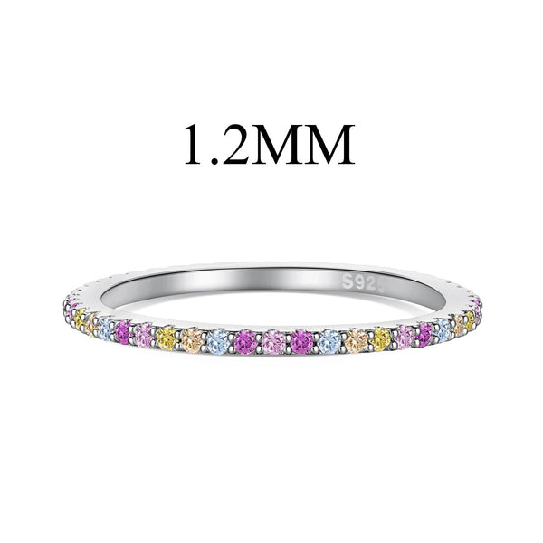 ˇStreet JewelryˇOrnate Colorful Round Cut Tennis Ring