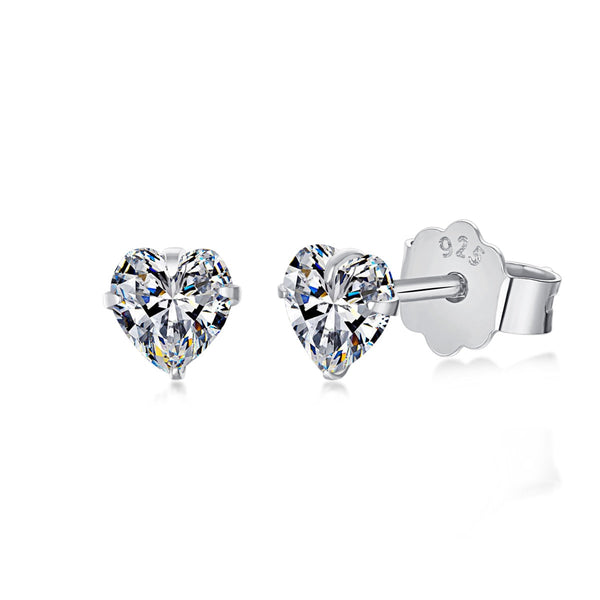 ˇStreet JewelryˇSparkling Heart Shaped Simple Earrings