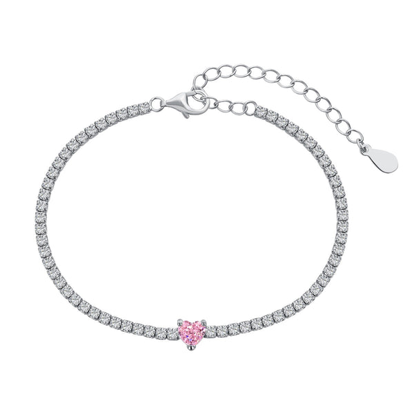 ˇStreet Jewelryˇ0.5 Carat Elegant Romantic Heart Shape Lover Bracelet