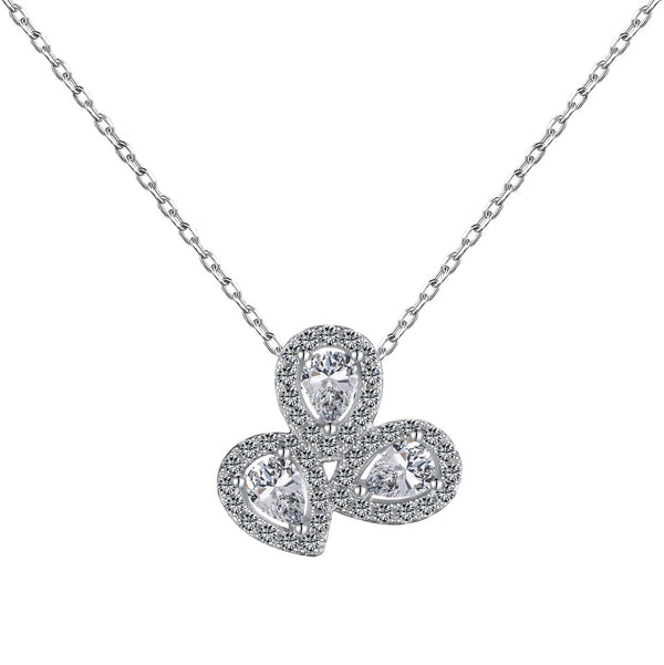 [STREET]Elegant Flower Shape Pear Cut Necklace
