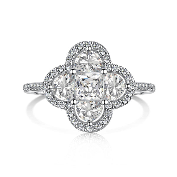 ˇStreet JewelryˇLuxurious Eternity Flower Shape Banquet Ring