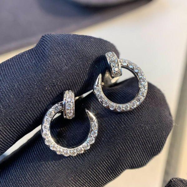 ˇStreet JewelryˇJUSTE EARRINGS SILVER DIAMONDS