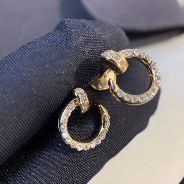 ˇStreet JewelryˇJUSTE EARRINGS GOLD DIAMONDS