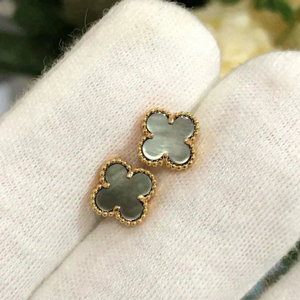 ˇStreet JewelryˇCLOVER MINI 9.5MM GRAY MOP EARRINGS