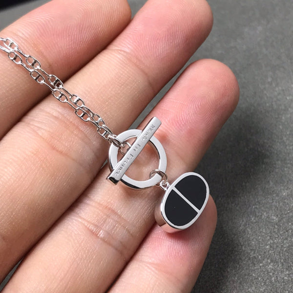 ˇStreet JewelryˇCHAINE VERSO BLACK CERAMIC  NECKLACE