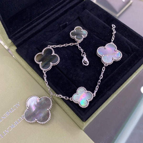 ˇStreet JewelryˇCLOVER 5 MOTIFS DARK MOP BRACELET