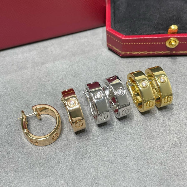 ˇStreet JewelryˇLOVE 5.5MM 1 DIAMOND EARRINGS