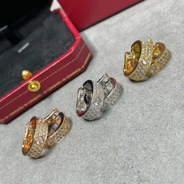 ˇStreet JewelryˇLOVE 5.5MM DIAMOND PAVED EARRINGS