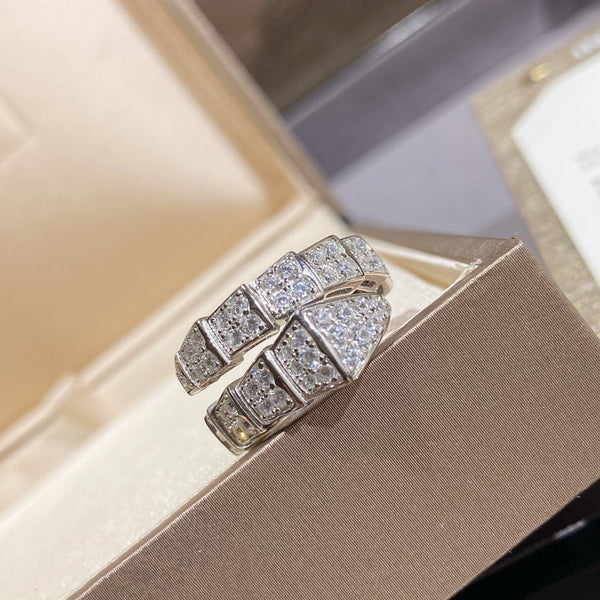 ˇStreet JewelryˇSERPENTI RING SILVER DIAMOND PAVED