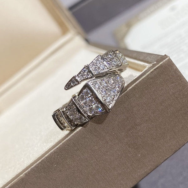ˇStreet JewelryˇSERPENTI LARGE RING SILVER DIAMOND PAVED