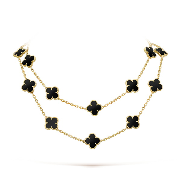 ˇStreet JewelryˇCLOVER 20 MOTIFS ONYX NECKLACE