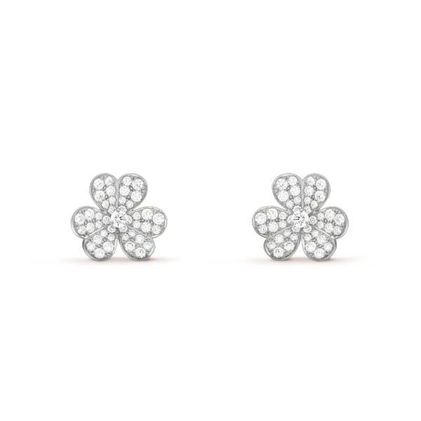 ˇStreet JewelryˇCLOVER COMOS DIAMOND EARRINGS SILVER