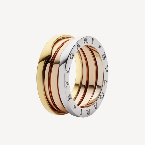 ˇStreet JewelryˇZERO 1 THREE-BAND ROSE WHITE AND YELLOW RING