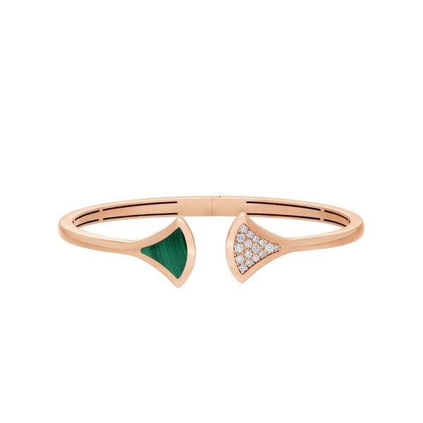 ˇStreet JewelryˇDREAM BRACELET OPEN MALACHITE PINK GOLD