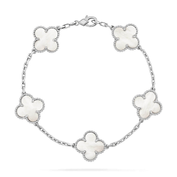 ˇStreet JewelryˇCLOVER SILVER MOP 5 MOTIF BRACELET