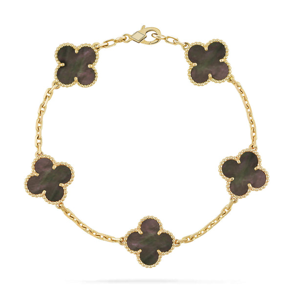 ˇStreet JewelryˇCLOVER 5 MOTIF GRAY MOP  BRACELET