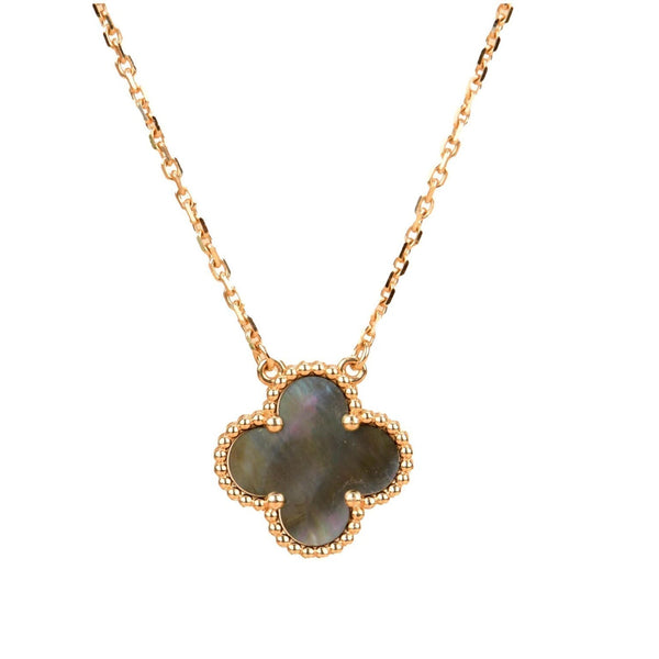 ˇStreet JewelryˇCLOVER 15MM  GRAY MOTHER OF PEARL NECKLACE