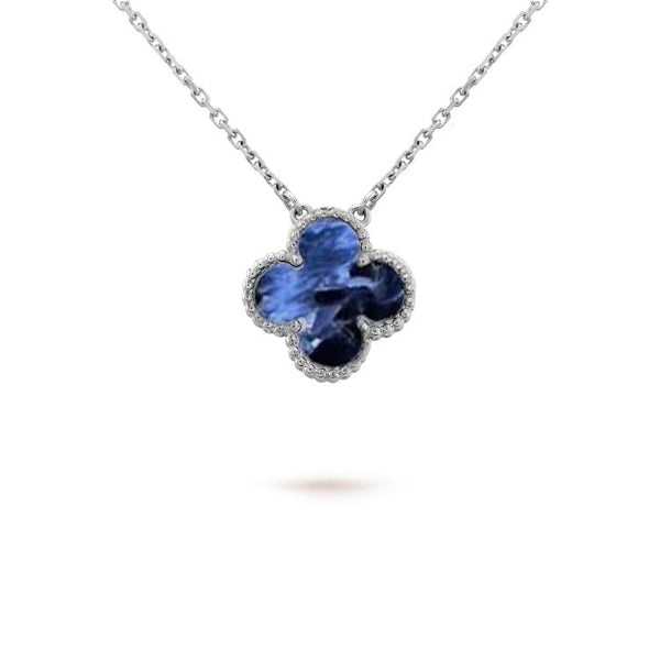 ˇStreet JewelryˇCLOVER 15MM PIETERSITE NECKLACE SILVER
