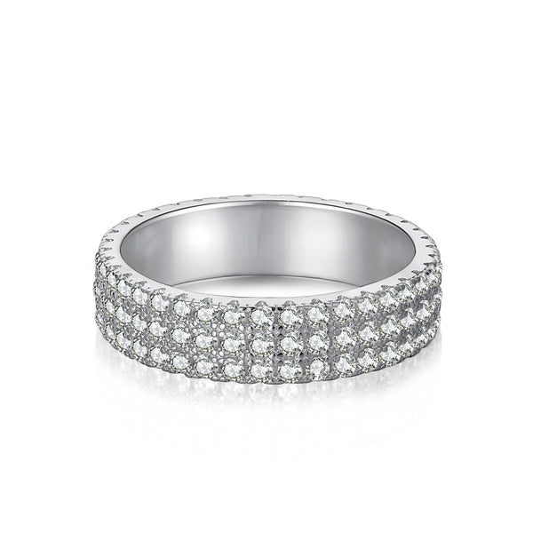 ˇStreet JewelryˇDainty Round Cut Tennis Ring