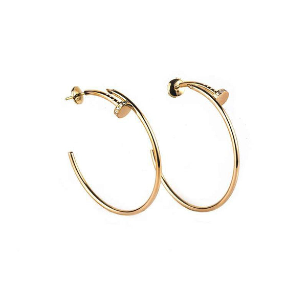 ˇStreet JewelryˇJUSTE EARRINGS GOLD DIAMONDS 1.8MM
