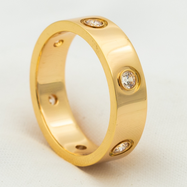 ˇStreet JewelryˇLOVE RING 5.5MM 6 DIAMONDS PINK GOLD