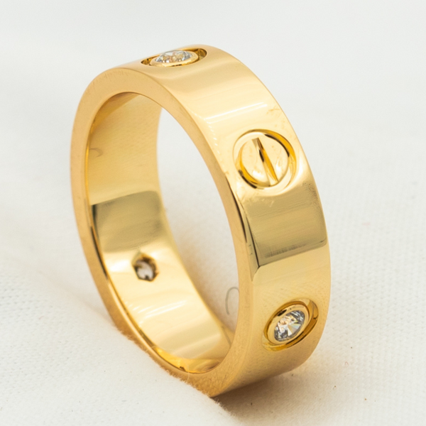 ˇStreet JewelryˇLOVE RING 5.5MM 3 DIAMONDS PINK GOLD