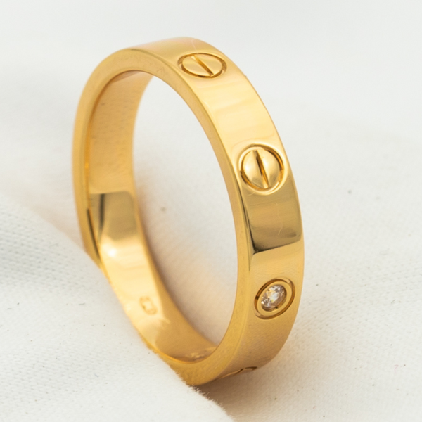 ˇStreet JewelryˇLOVE RING 4MM 1 DIAMOND PINK GOLD