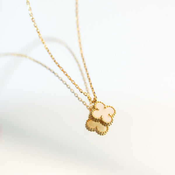 ˇStreet JewelryˇCLOVER MINI 9.5MM WHITE MOTHER-OF-PEARL NECKLACE
