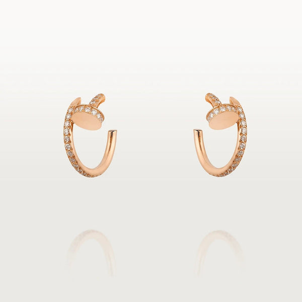 ˇStreet JewelryˇJUSTE EARRINGS 12.75MM PINK GOLD DIAMOND