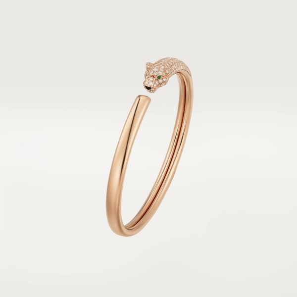 ˇStreet JewelryˇPANTHERE ROSE GOLD DIAMOND OPEN BRACELET