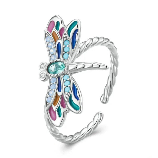 [STREET]Enamel Dragonfly Opening Ring Insect Adjustable Ring