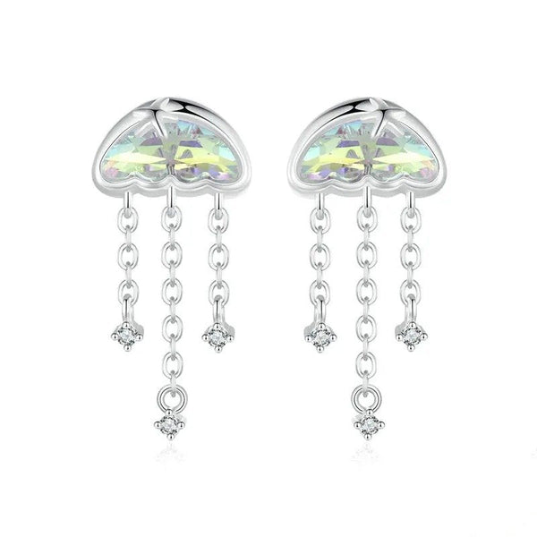 [STREET]Iridescent Jellyfish Earrings Studs Teen Girls