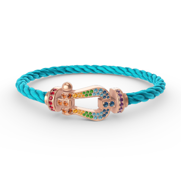 ˇStreet JewelryˇFORCE LARGE HORSESHOE  COLORED DIAMOND BRACELET ROSE GOLD