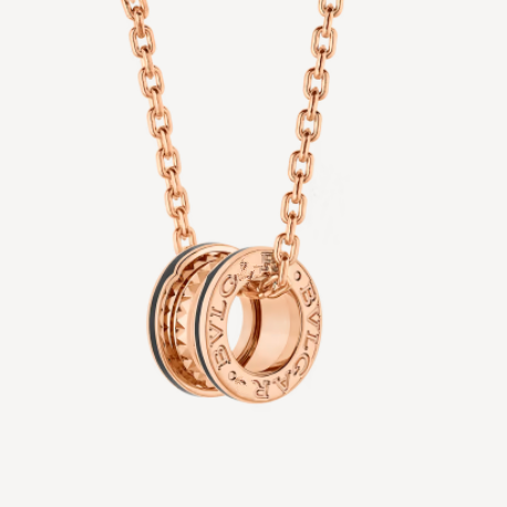 ˇStreet JewelryˇZERO 1 ROCK PEDANT PINK GOLD BLACK NECKLACE