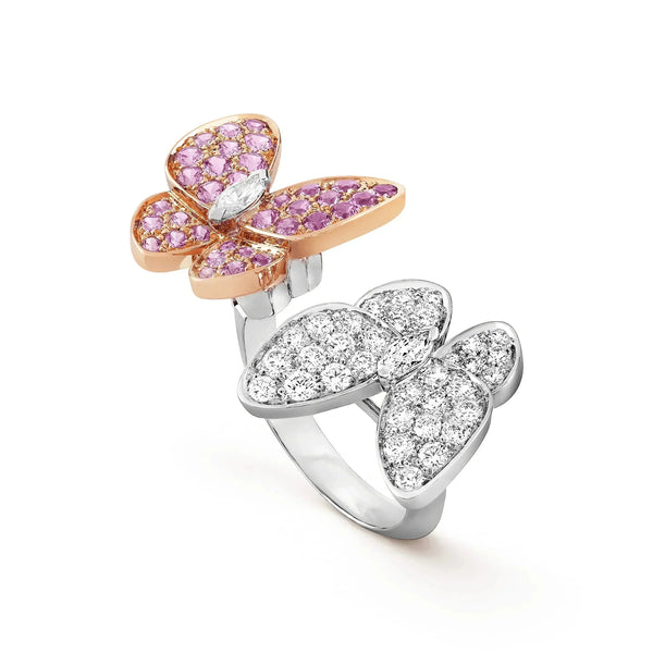 ˇStreet JewelryˇTWIN BUTTERFLY DIAMOND RING